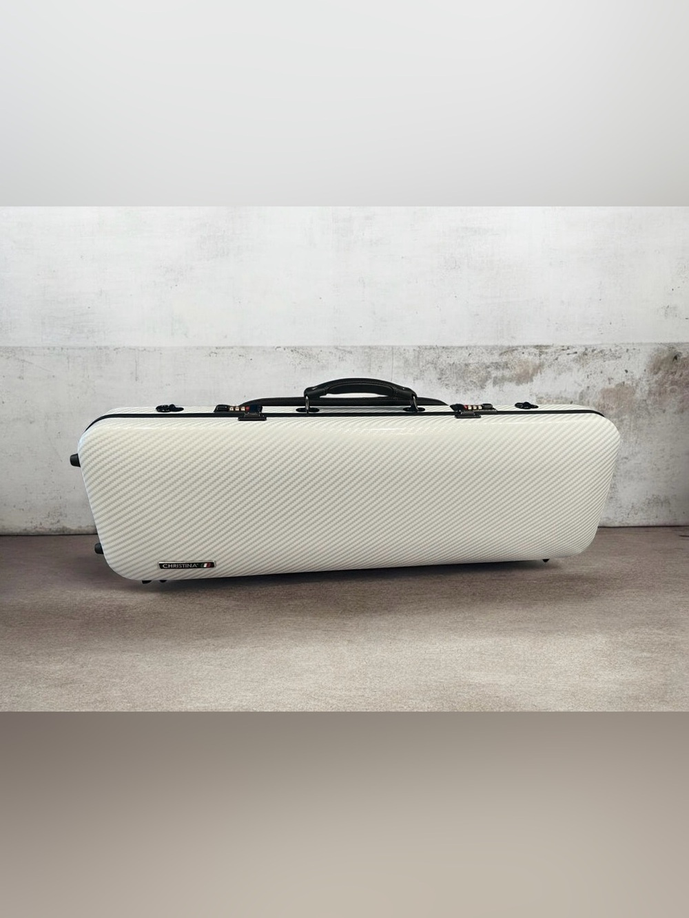 Christina White Hard Case Violin Case with Black Trim
